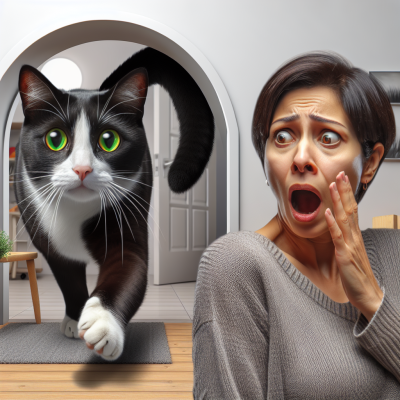 Gitmeden önce arkadaşımı kediyi uzaklaştırması için uyarırım.